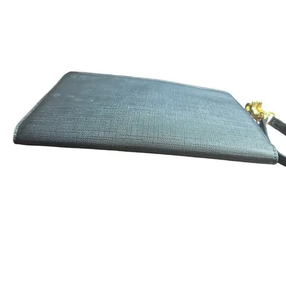 Dagne Dover Clutch Black Gold-Tone Hardware with Wrist Strap large wristlet - Picture 3 of 10